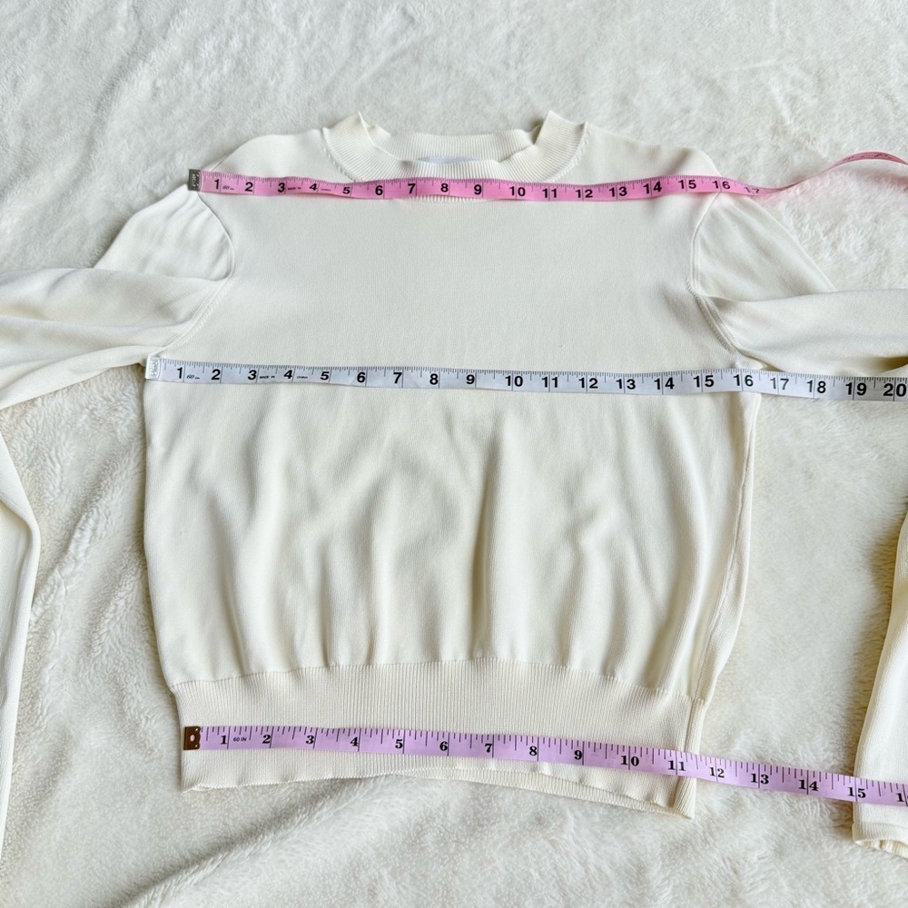 SOLID & STRIPED Cream Ribbed Bell-Sleeve Top - Picture 5 of 11